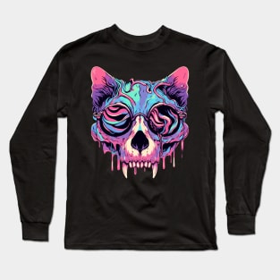 Cat skull goth pastel Long Sleeve T-Shirt